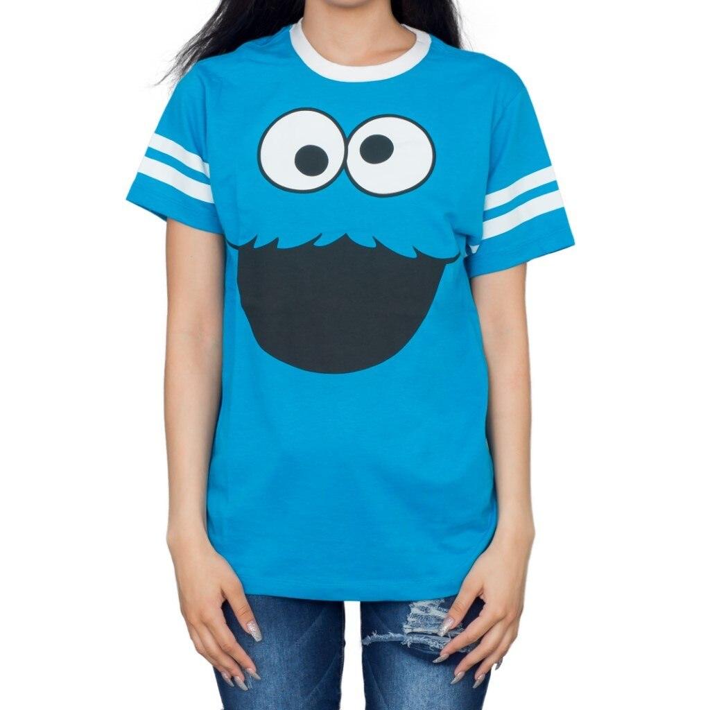  Sesame Street Cookie Monster Face Blue Tee T-Shirt : Clothing,  Shoes & Jewelry
