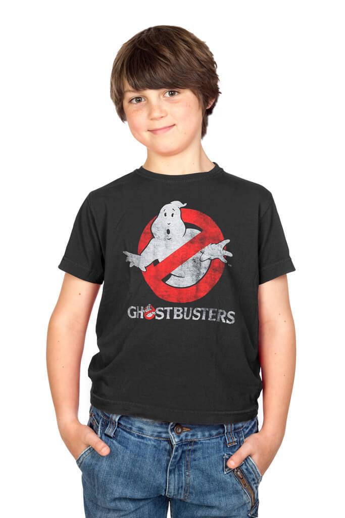 Ghostbusters Faded Logo To Go Youth Black T Shirt