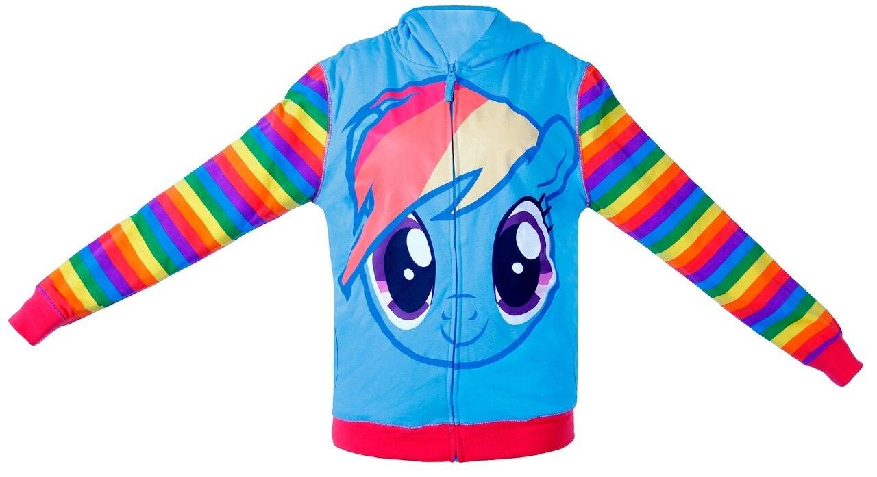 Freeze Mens Rainbow Dash Striped Hoodie Blue Xs