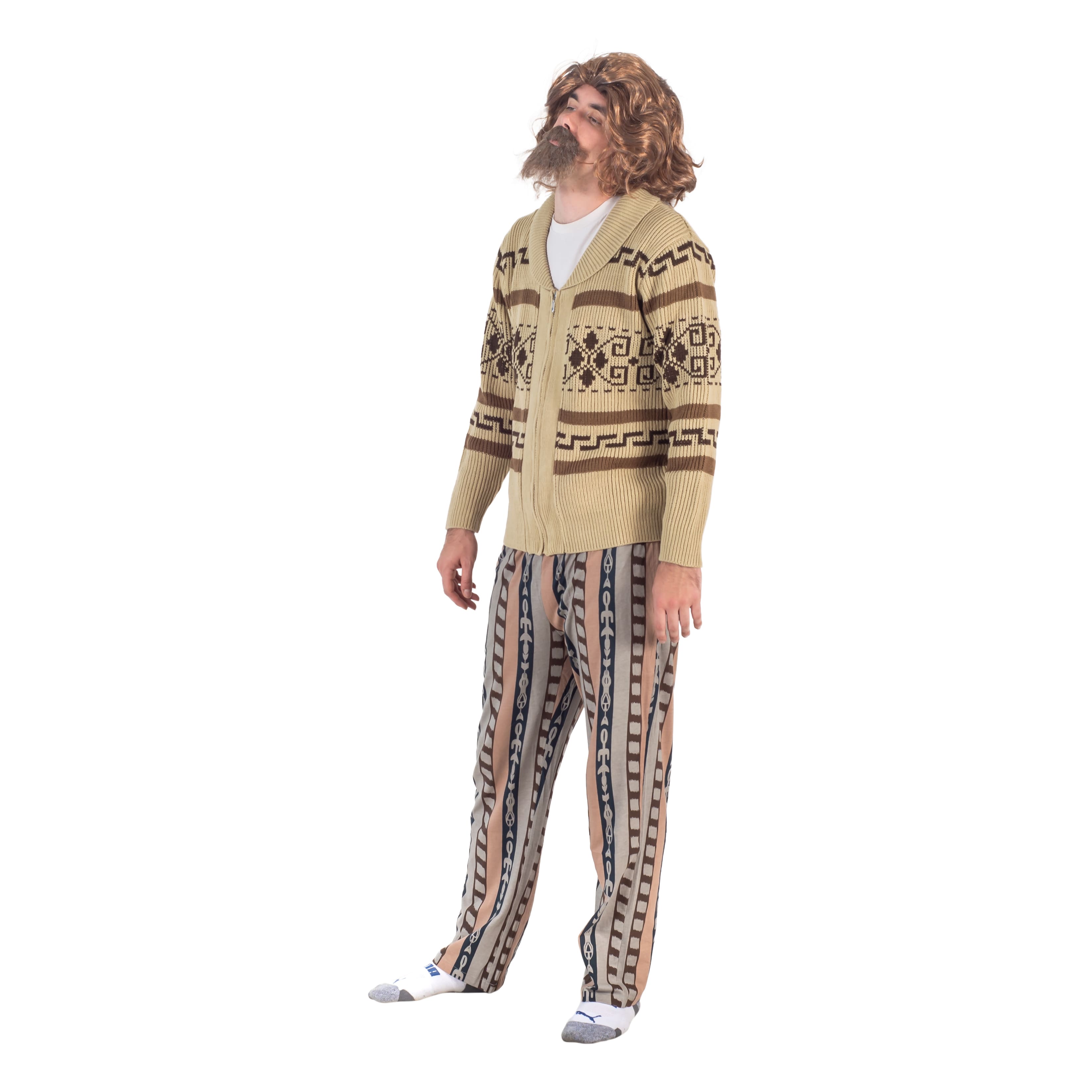 The Dude Lebowski Bowling Movie Character Cardigan Sweater and Lounge Pants Halloween Costume Set