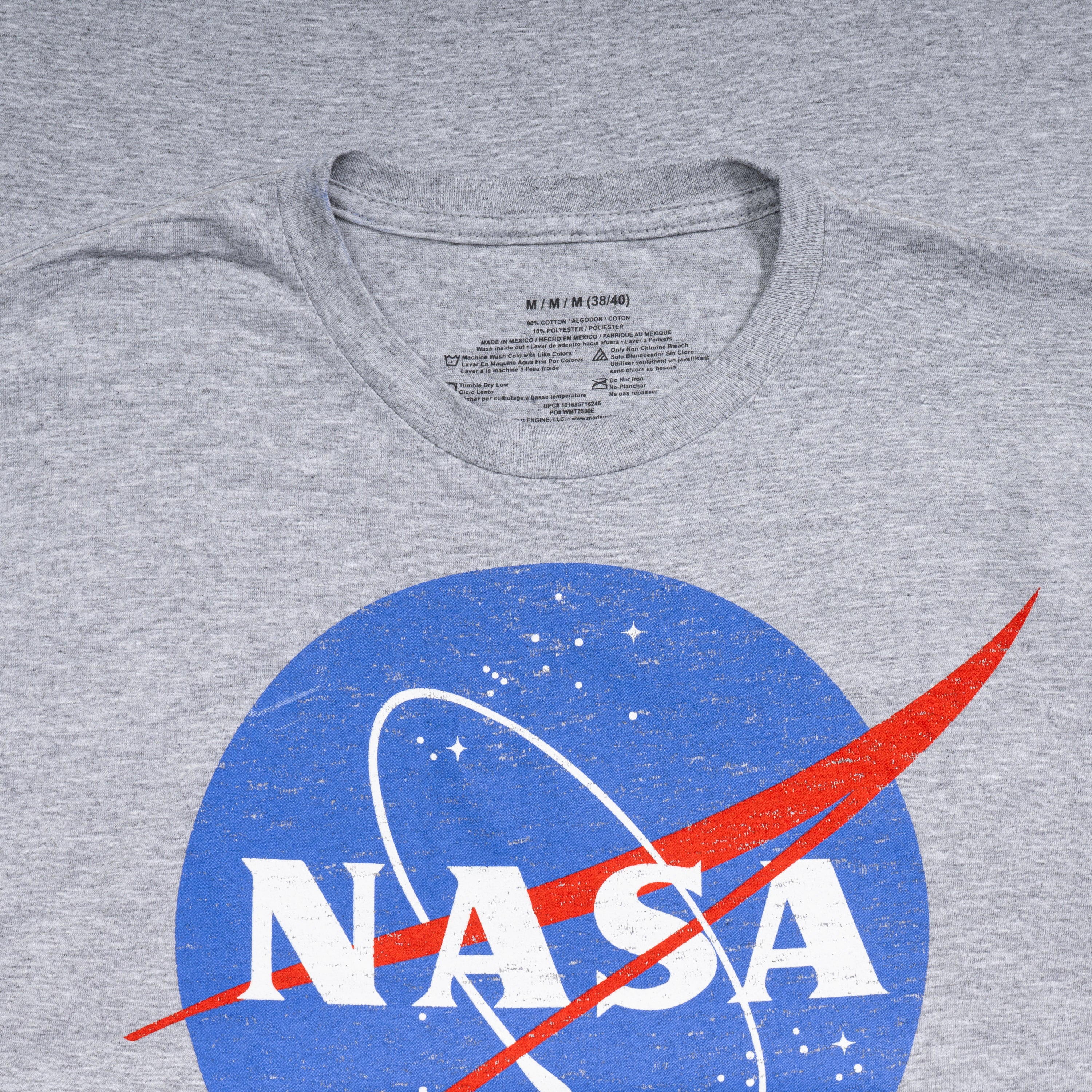 NASA Logo Men's Officially Licensed Short Sleeve Gray T-Shirt