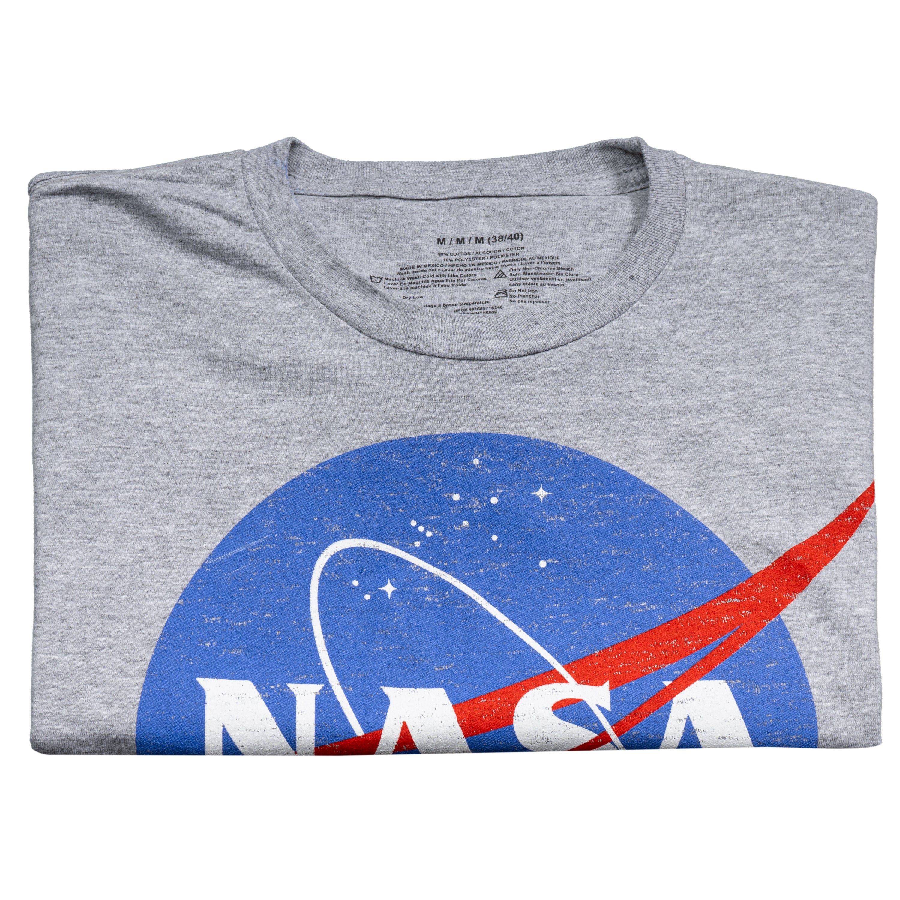 NASA Logo Men's Officially Licensed Short Sleeve Gray T-Shirt