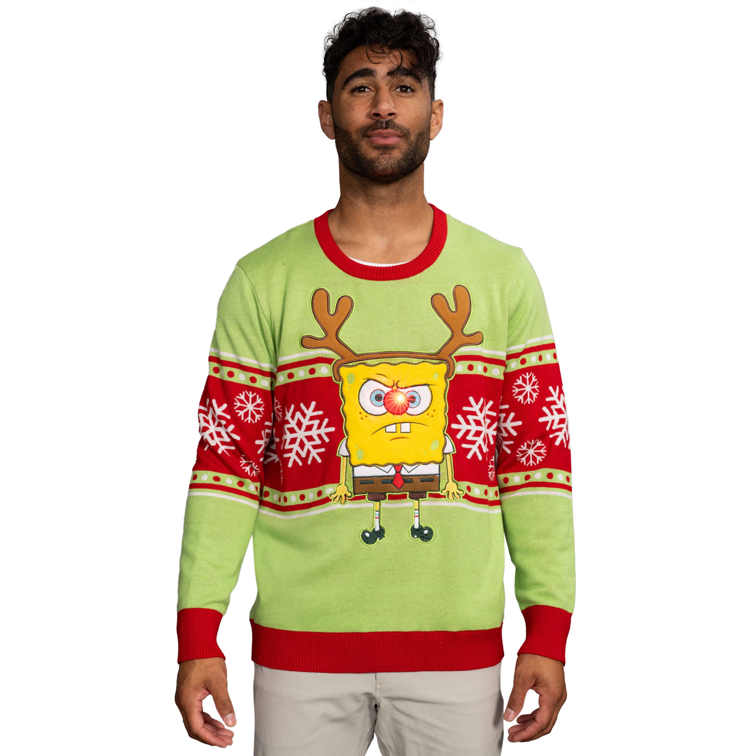 spongebob tangled led lights sweater