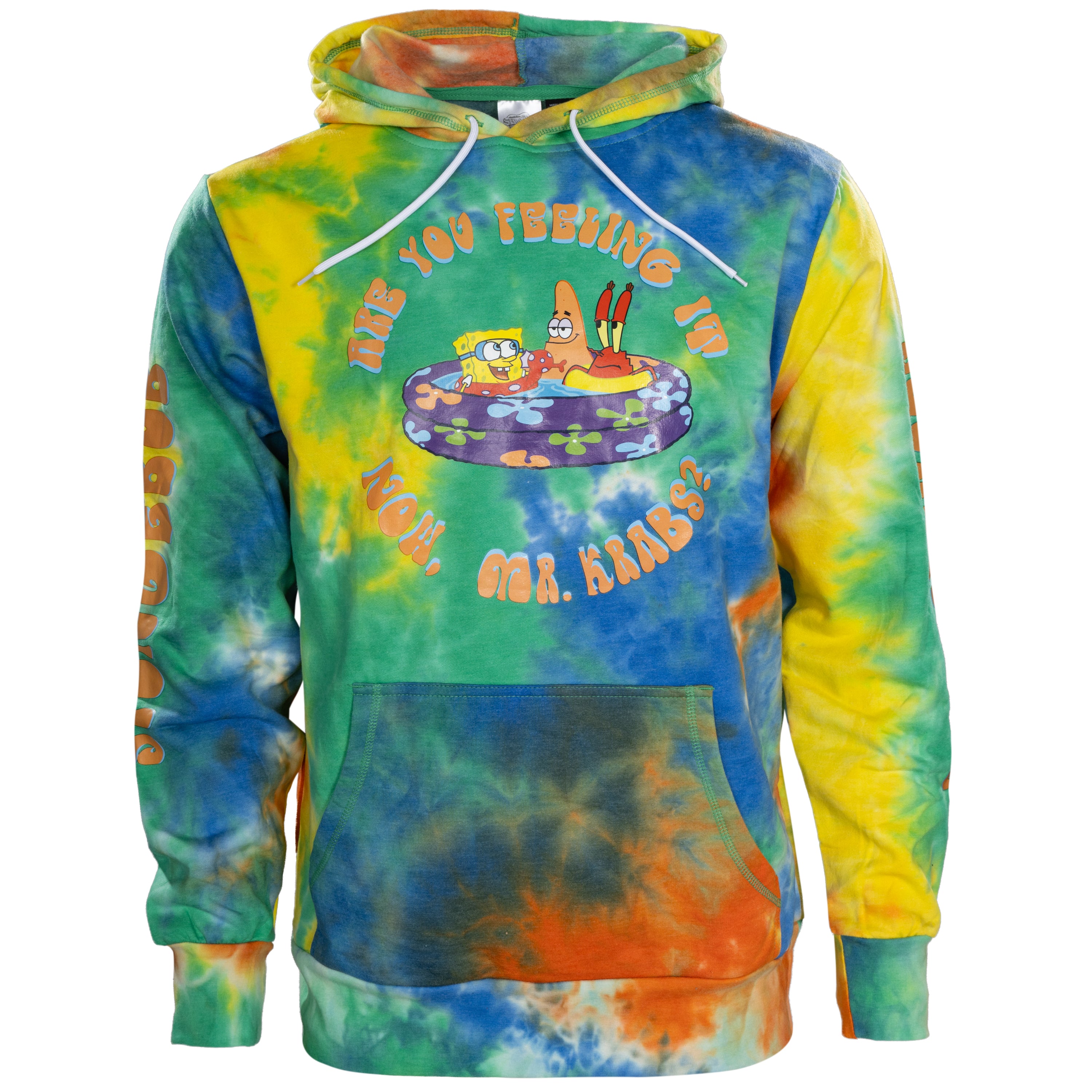 Mad Engine Spongebob Squarepants Patrick Mr. Krabs Pool Tie Dye Mens Hoodie