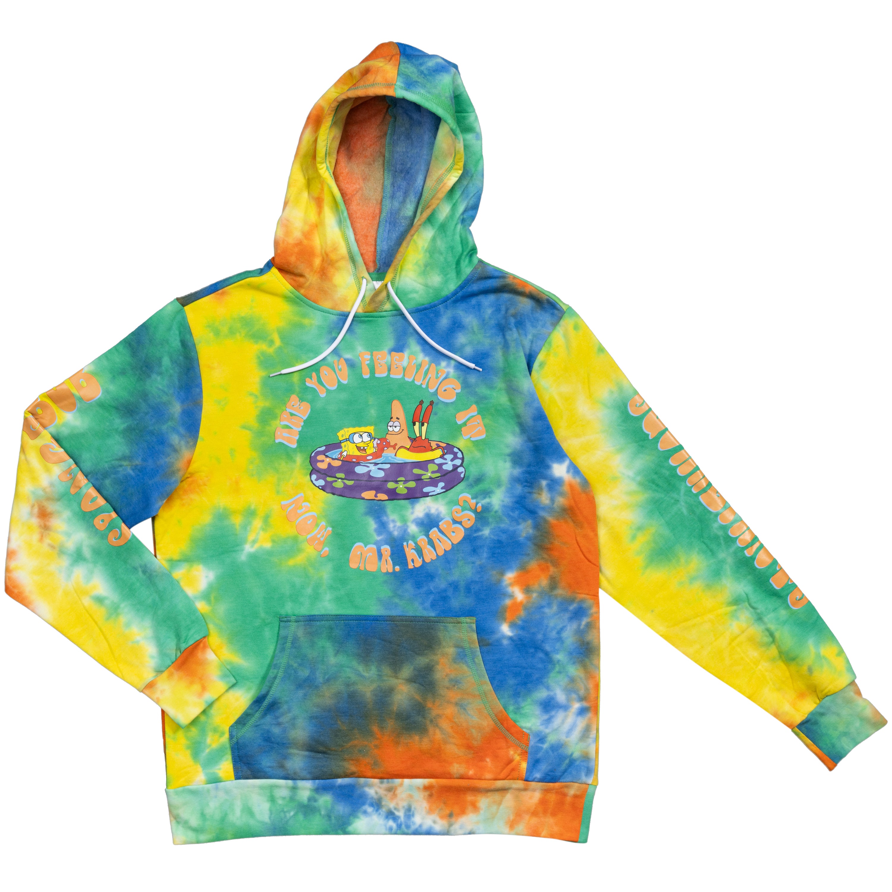 Mad Engine Spongebob Squarepants Patrick Mr. Krabs Pool Tie Dye Mens Hoodie