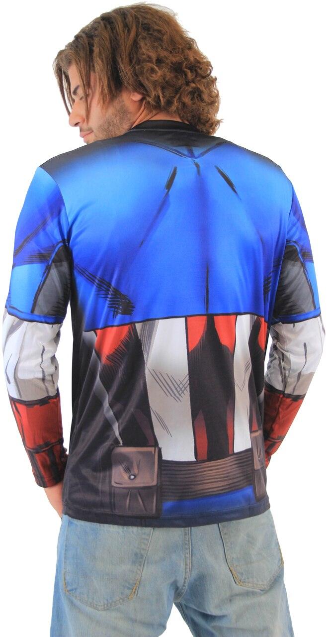 Marvel Captain America Sublimated Adult LONG SLEEVE Costume T Shirt Marvel Comics TV Store Online