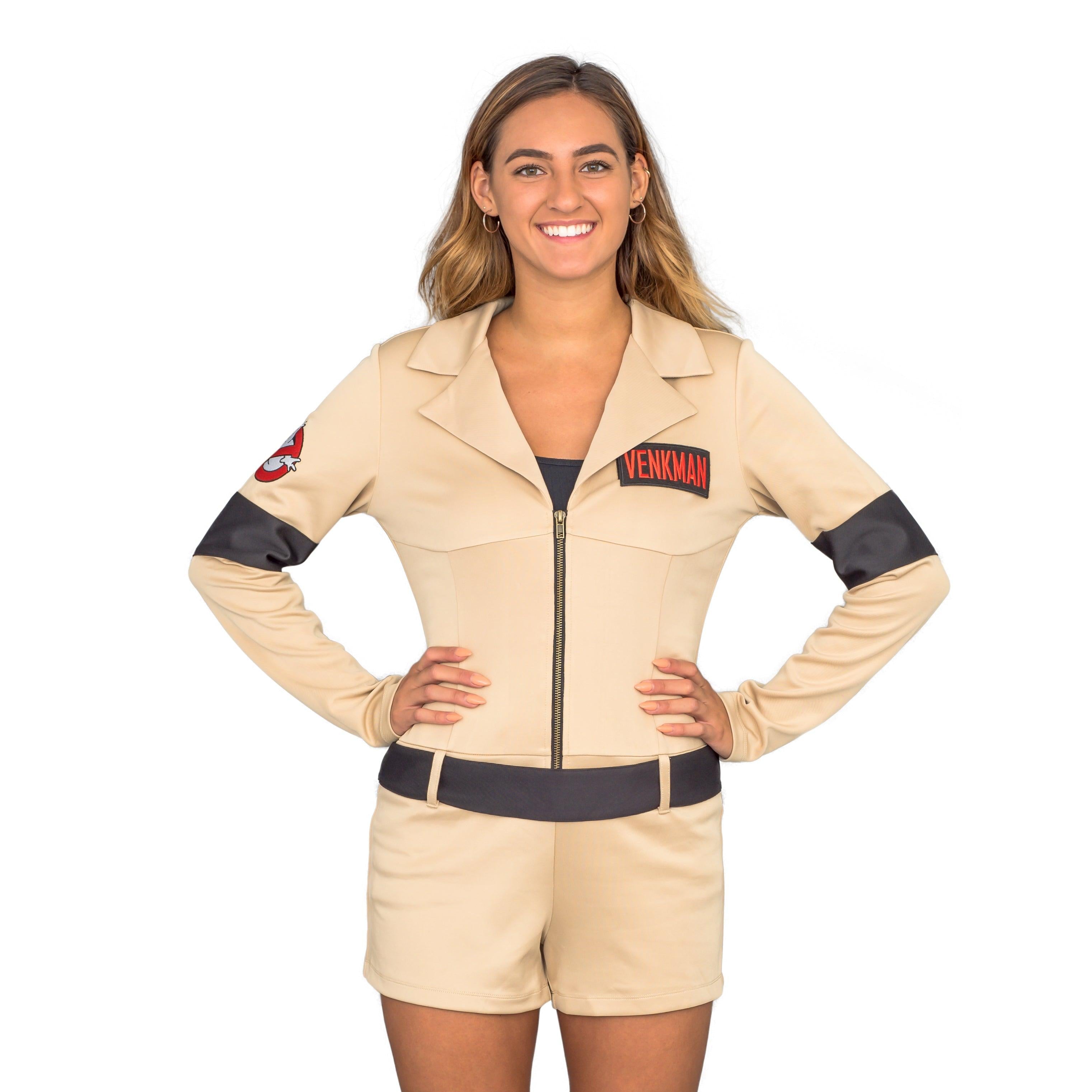 Ghostbusters Ladies Costume Jumpsuit Adults Ghostbuster Fancy Dress Outfit