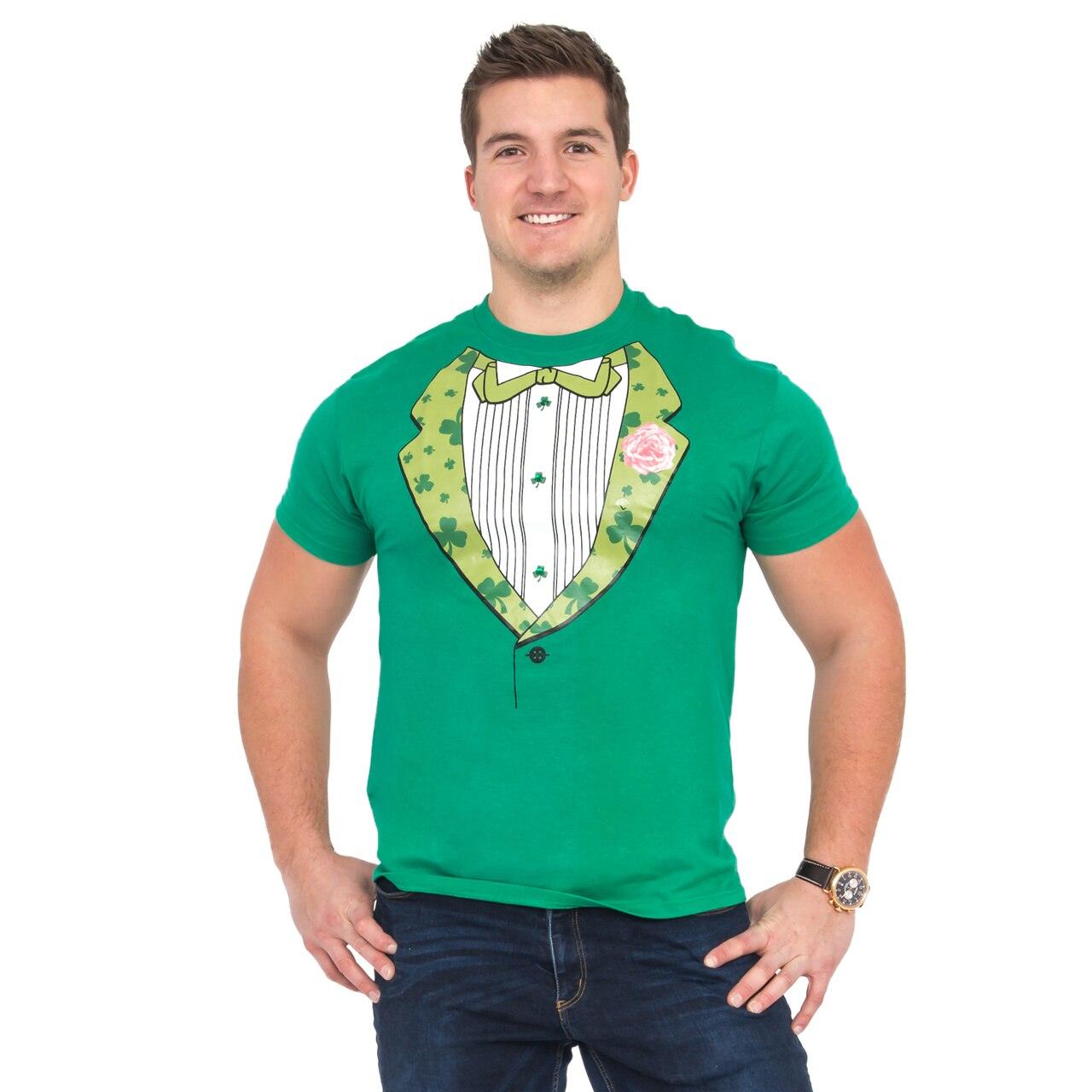 Irish Tux Tuxedo St. Patrick s Day Rhinestones T shirt Irish Tuxedo Costume T Shirt TV Store Online