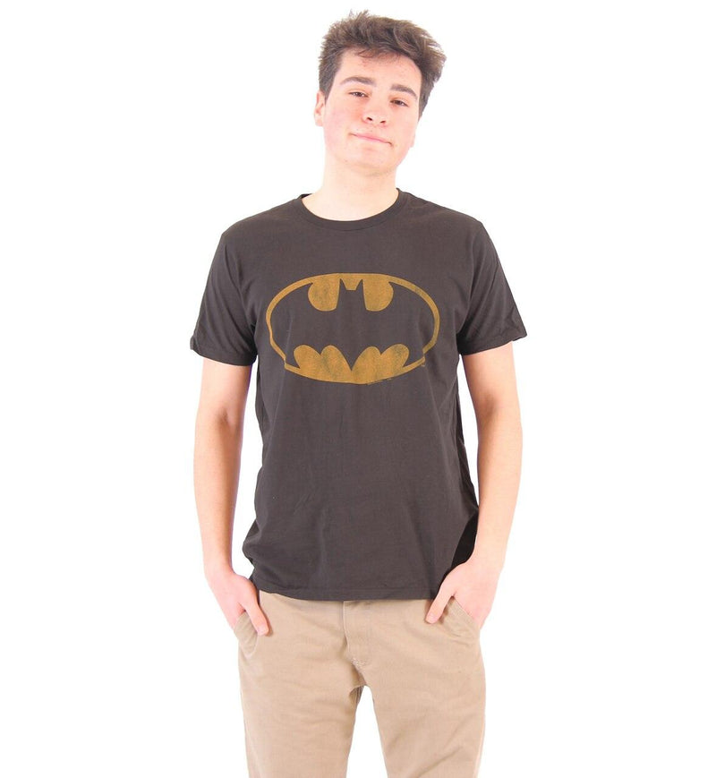 roestvrij dood Hol Junk Food Batman Distressed Logo Black Adult T-shirt - Batman - | TV Store  Online