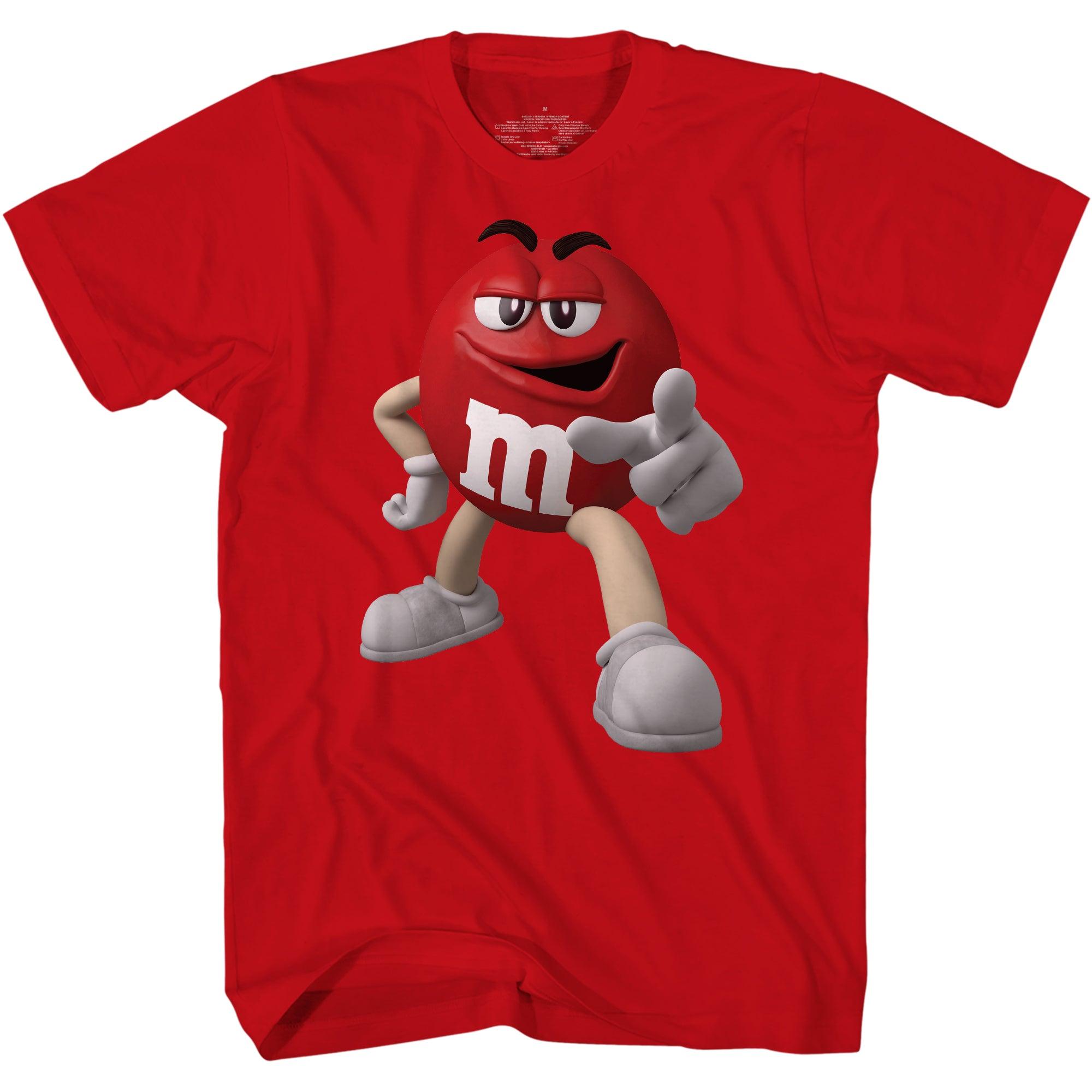 M&M's Candy Character Face Adult T-Shirt - S - Blue 