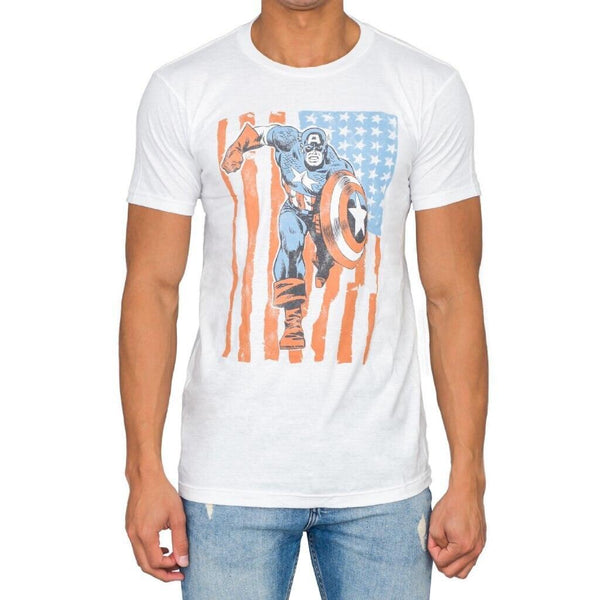 White captain america t shirt sale