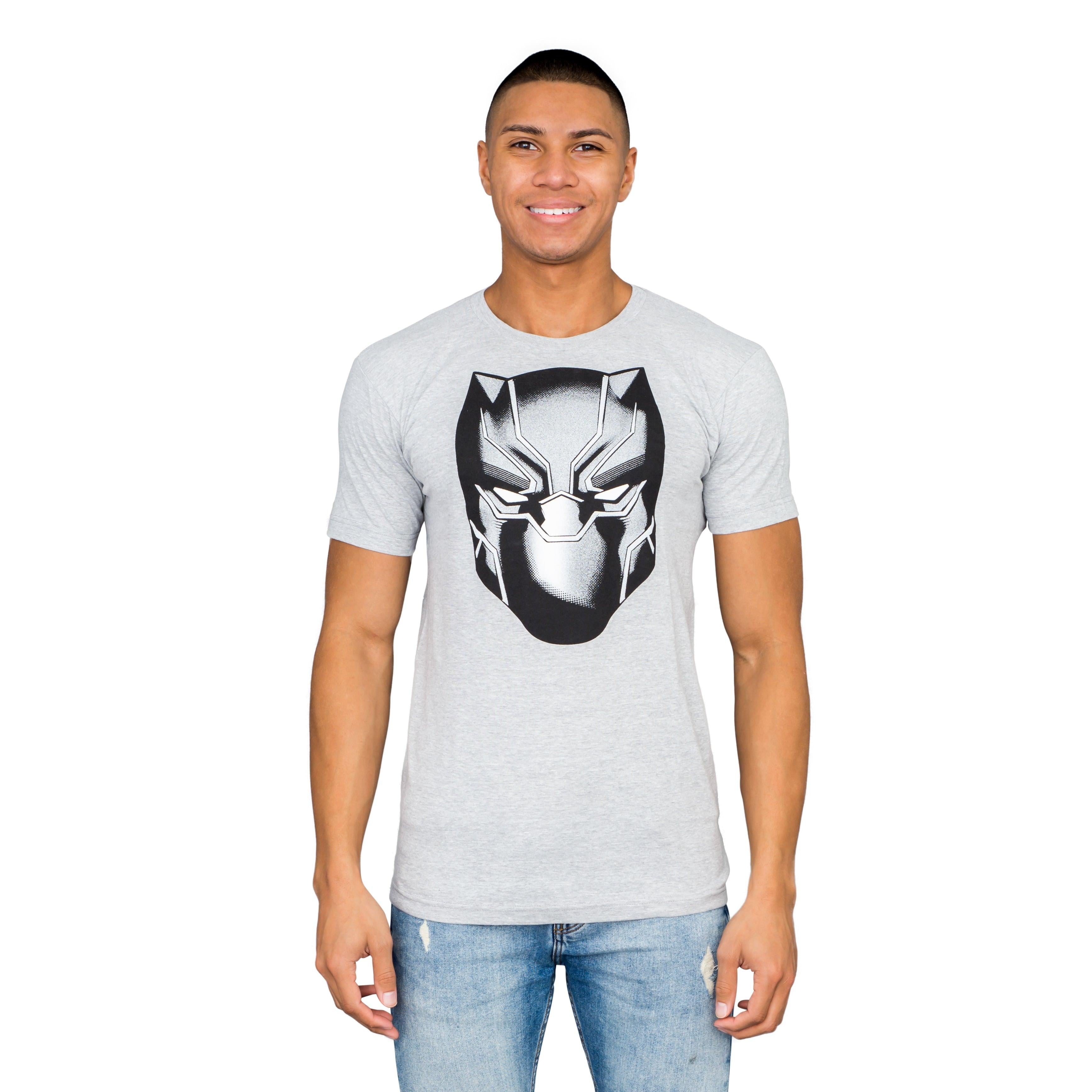 Marvel Comics Black Panther Headshot Heather Gray T shirt