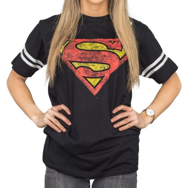 Superman t shirt shop for girls in black