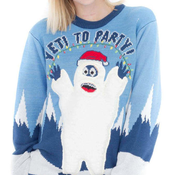 Bigfoot Yeti To Party Christmas Ugly Sweater - REVER LAVIE